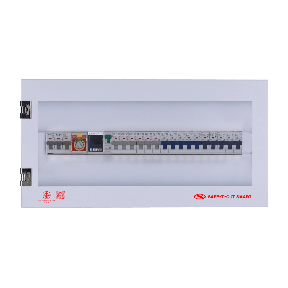 ชุดตู้คอนซุเมอร์ยูนิต 16 ช่อง เบรคเกอร์กันดูด 63 แอมป์ เซฟ-ที-คัท สมาร์ท รุ่น IGEN03 IOT